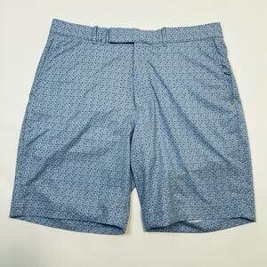 RLX Ralph Lauren Shorts Mens 34 Blue 9" Geometric Print Golf Performance Stretch